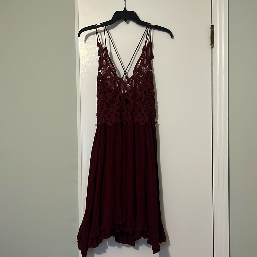 Knee length spaghetti strap dress